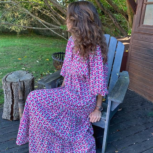 🌸🌸Big price reduction🌸Women's Elegant Puff Sleeve Floral Boho Maxi Dress